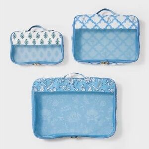 💗🐰Roller Rabbit x Target 3pc Packing Cube Set Blue NWT